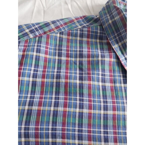 Ralph Lauren Blue Gingham Plaid Oxford Button Up Shirt Men’s Size XXL - Picture 12 of 16